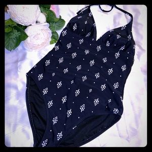 Black and White Print Halter One piece, size S